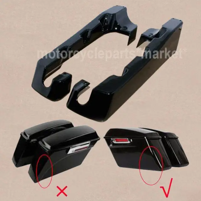 

4" Stretched Hard Saddlebag Extension Fit For Harley Touring Models road glide road king Ultra Street Glide Electra 1994-2013 12