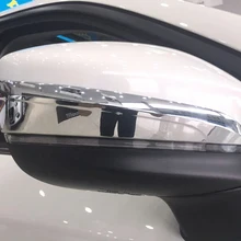 Наклеиваемого покрытия для автостайлинга из ABS хромированный внешнее, заднего вида Зеркало полоска для автомобильной двери Накладка для Mazda CX-9 CX9