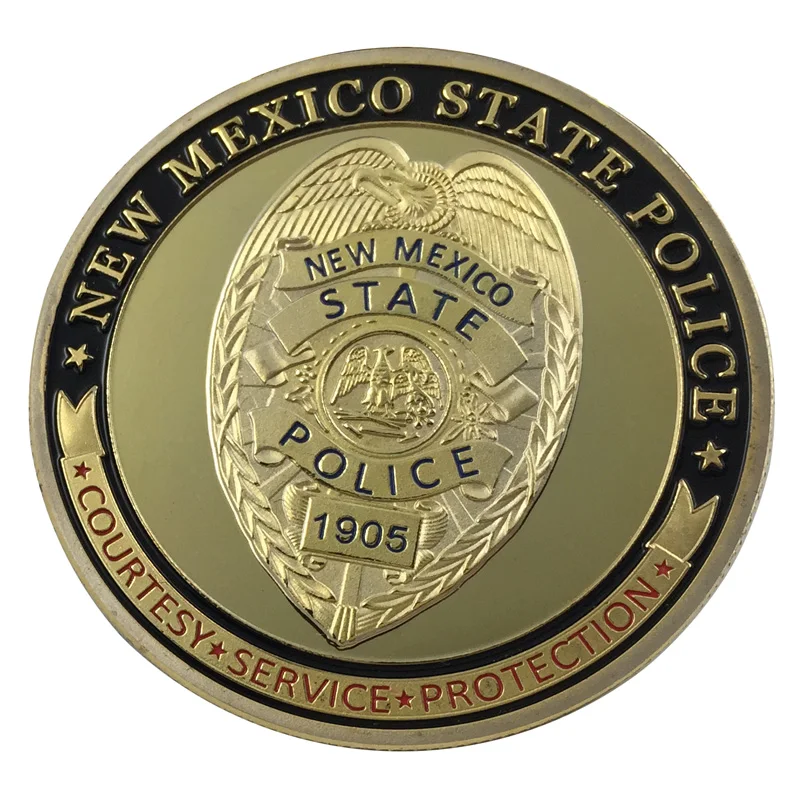 

New Mexico State Police/NMSP Gold Plated Challenge Coin/Medal 1285#