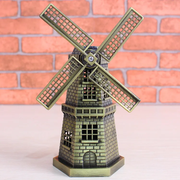 

Holland windmill European metal crafts souvenirs ornaments World Architecture Model Home Furnishing Decor ,Decorative art gift