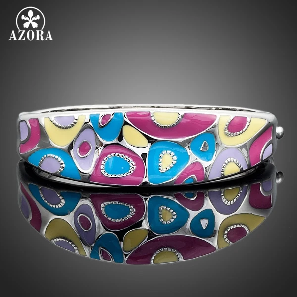 Азора белого золота Цвет разноцветный Эмаль Мода новый браслет TB0003|bangle bracelet|fashion