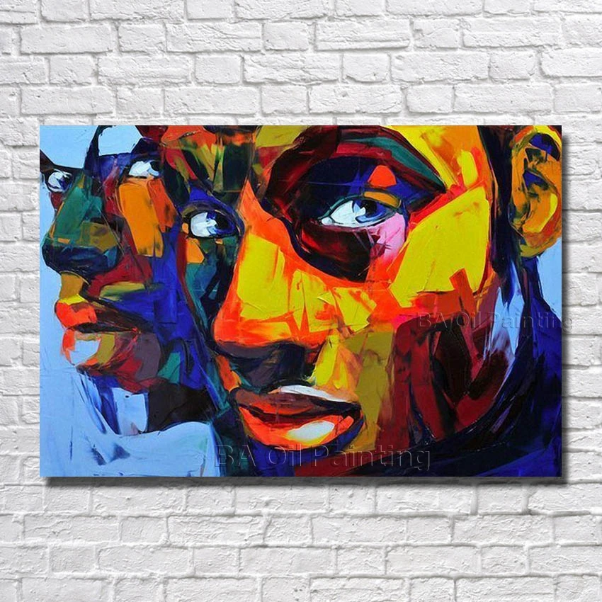 

Free Shipping 100% Handpainted Abstract Man Portrait Oil Painting On Canvas Modern Living Room Wall Decor Picture no Framed