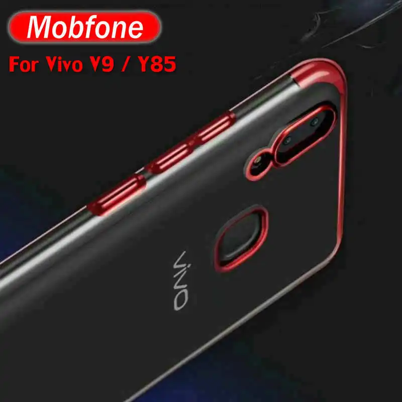 For Vivo V9 Y85 Case Mobfone Plating Transparent Clear Silicone TPU Back Cover for Phone Hybrid Gel Cases |