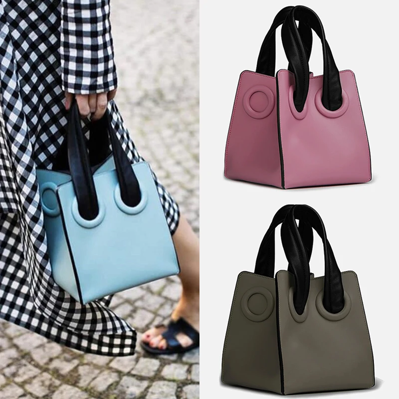 

Niche Designer Thailand Tide Brand With Fund Package New Pattern Concise Fashion Color Handbag Block Form Small Square Package