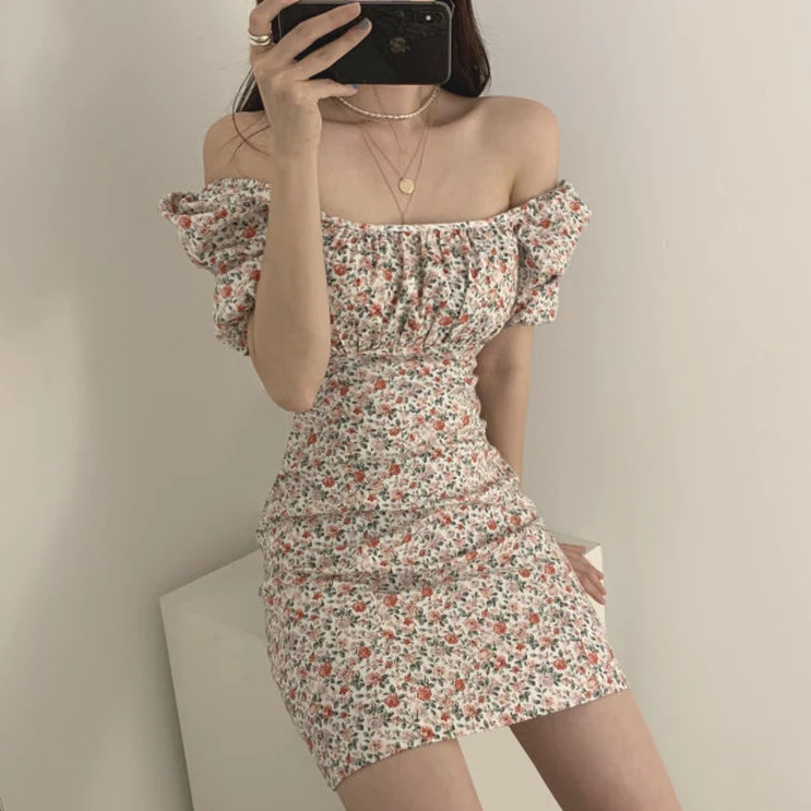 

Sexy Lady! Flower Print Dress Slim Fit Party Queen Short Dress Petite Robe Femme Vestido Fiesta Vestiti Donna