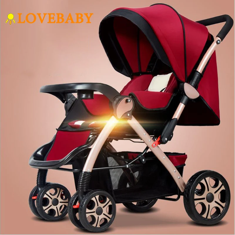 

IIILOVEBABY Baby Stroller 3 in 1 Lightweight Folding Light Carrying Belt Suit Lying Seat Hot Mom Four Wheels Stroller Baby Car