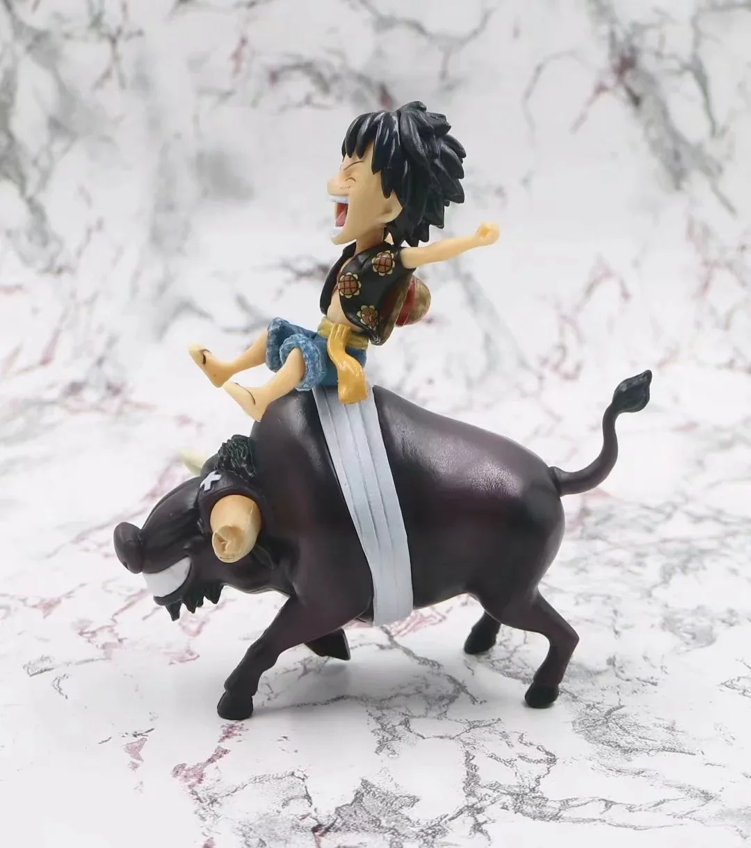 Аниме One Piece Monkey D Luffy on an Ox симпатичная экшн фигурка из ПВХ коллекционные модели