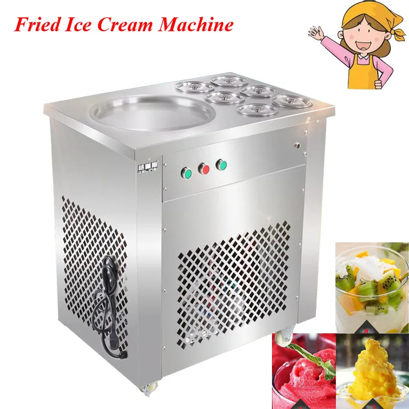 Full Stainless Steel One Pan Fried Ice Cream Machine Flat Pan Fry Ice Cream Maker Yoghourt Fried Ice Cream HX-CBJ-22