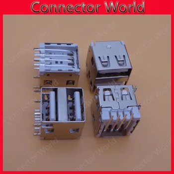 

10-500Pcs Double Short body type micro socket Jack A female 90 degree DIP Vertical USB 2.0 Connector white 8 pin charging port