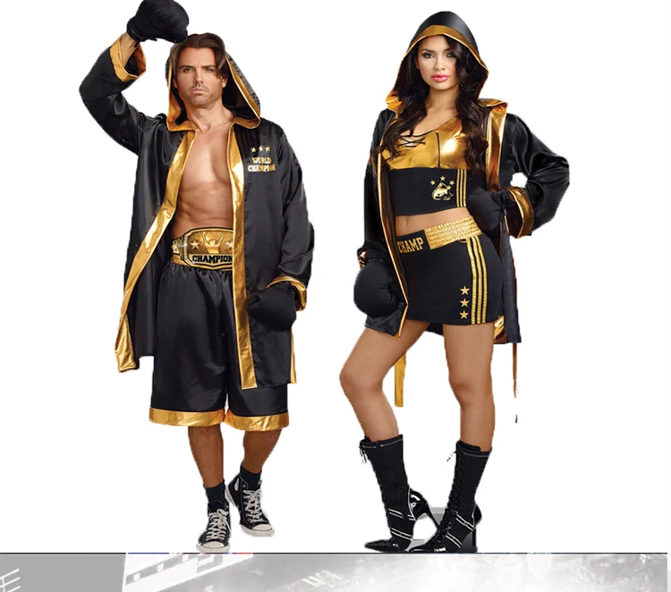 Сексуальный женский мужской костюм боксера, черный крутой мужской костюм для ролевых игр, костюм боксера на Хэллоуин, костюмы для взрослых