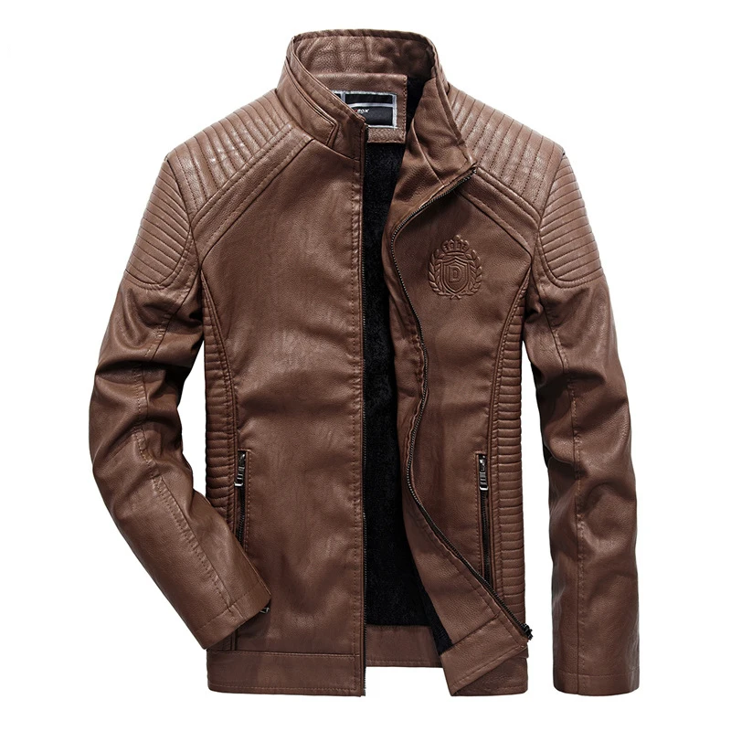 TIEPUS, новинка, зимняя деловая кожаная куртка для мужчин, плюс бархат, сплошной цвет, классический воротник, искусственная кожа, мотоциклетная кожаная куртка для мужчин, размер 6XL