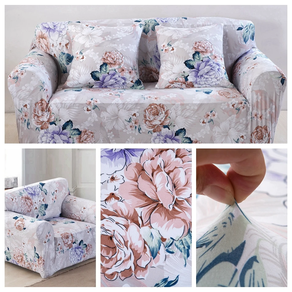 Розовые цветы диван Чехлы для гостиной на двоих спандекс угловой диван Чехлы универсальные эластичные чехлы для мебели плюшевые