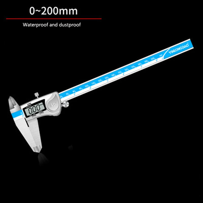 Измерительный Инструмент 0-150/200/300 мм Цифровой Штангенциркуль с нониусом, Нержавеющая сталь Стандартный штангенциркуль Высокая Точность 0,001 промышленный Класс - Цвет: 0-200mm 462 Blue