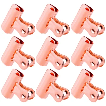 

15PCS 25mm Metal Hinge Bulldog Clips with Push Pins for School Bulletin Cork Boards Walls Photos Maps Drawings Papers Rose Gold