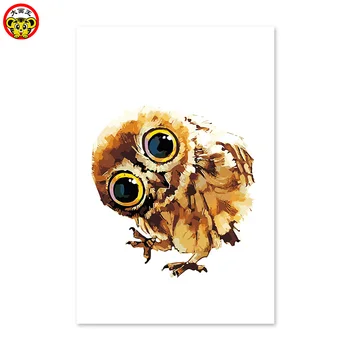 

painting by numbers art paint by number Cartoon owl cute funny picture coloring chick