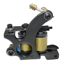 1 шт. машины черного стали татуировки 10 катушек обертывания профессиональный пулемет татуировки перманентный макияж машина