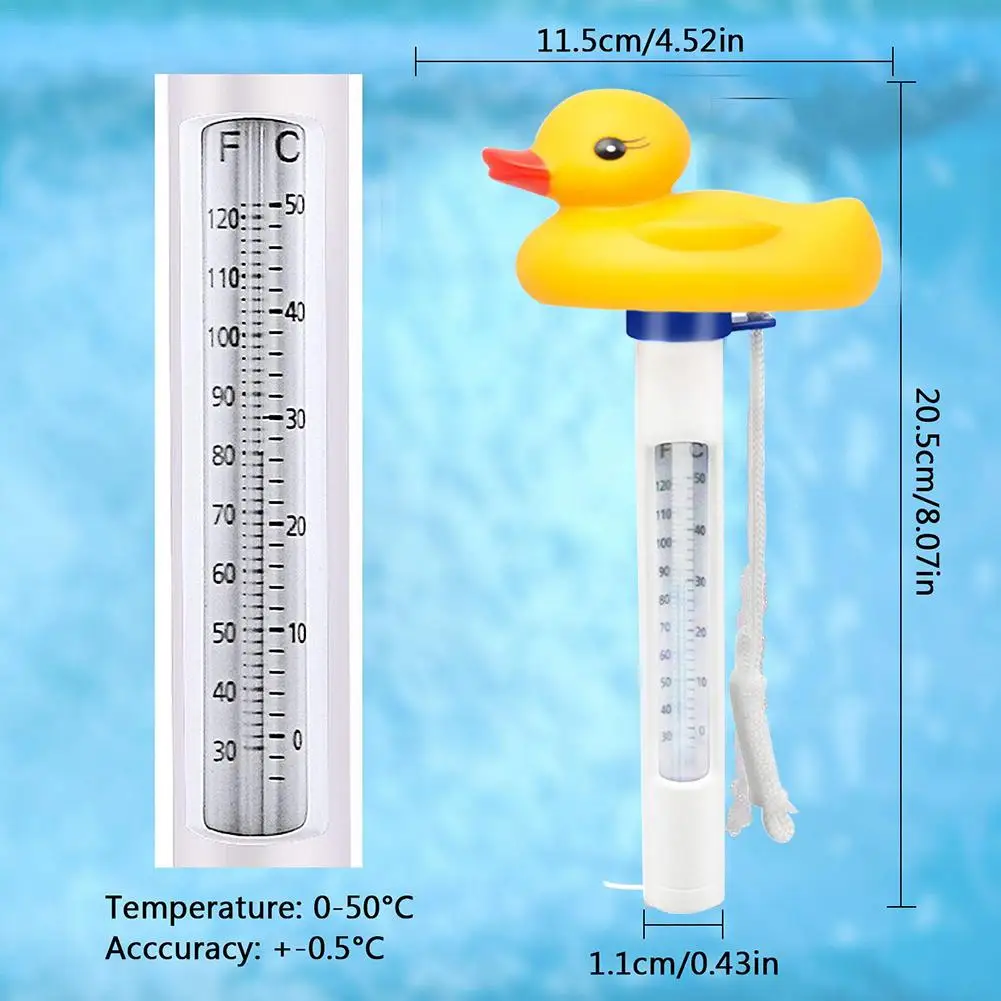 0-50c водонепроницаемый милый утка мультфильм форма термометр для плавательного бассейна измеритель температуры воды плавающая аутентичная гарантия