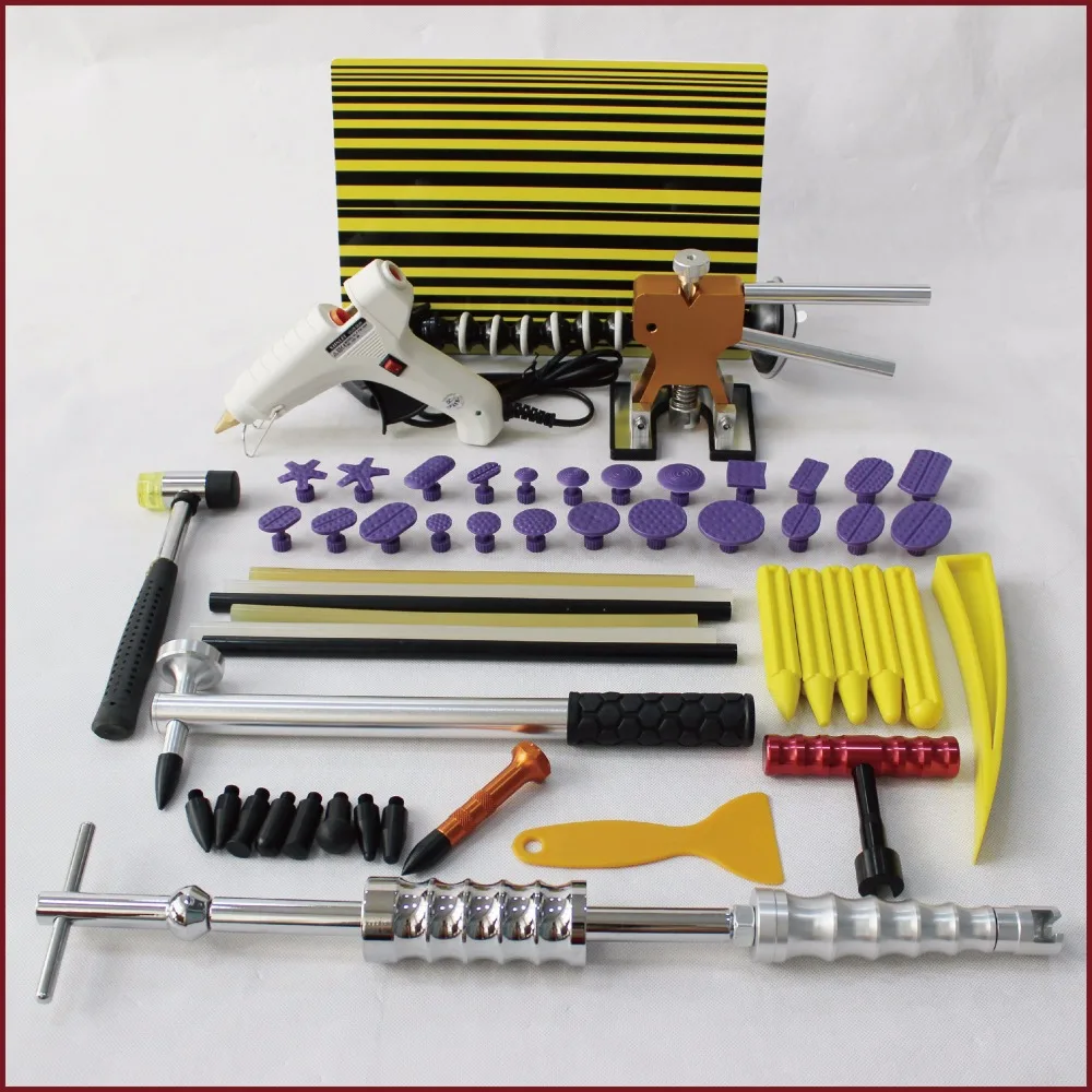 Ремонт автомобилей Инструменты pdr комплект paintless Дент клей потянув вкладки слайд молоток мини-Подъемник алюминий tapdown t Съемник lineboard
