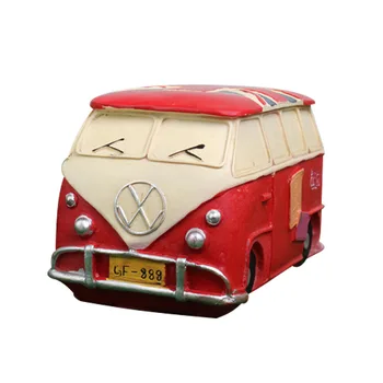 

Zakka Retro European American Style Car Shaped Piggy Bank Figurines Classic British Nostalgic Resin Cafe Decor Crafts Home Decor