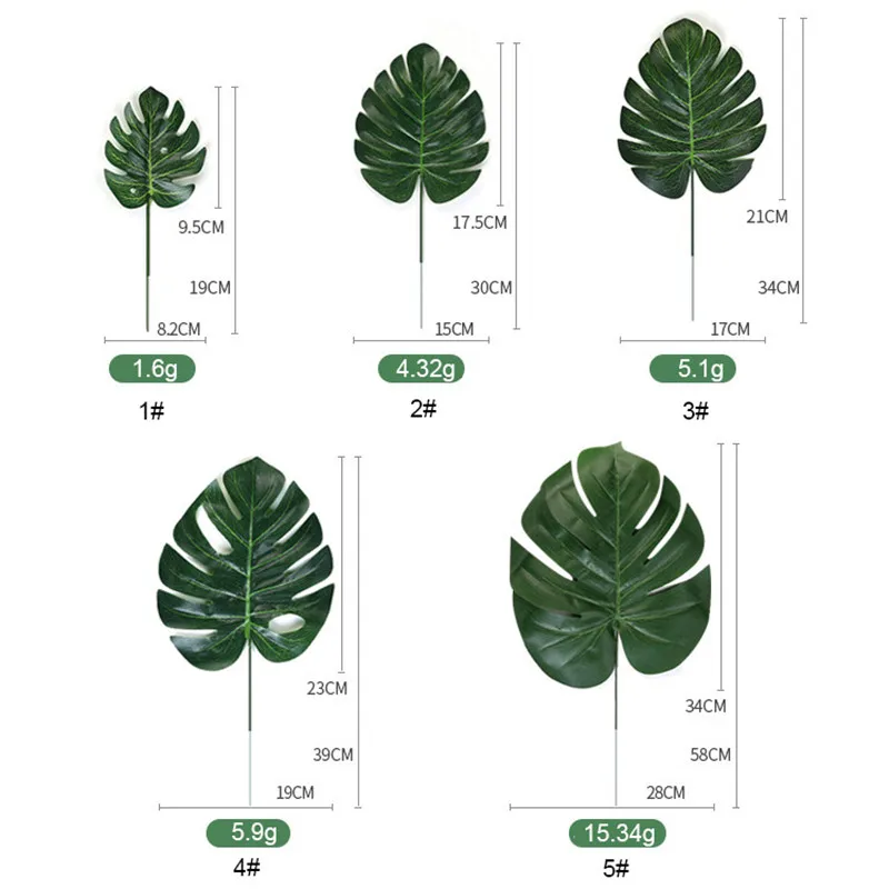 

20PCS Flores Artificiais Monstera Palm Fern Turtle Leaf Artificial Flowers for Decoration Fake Flowers for Home Decor Leaves