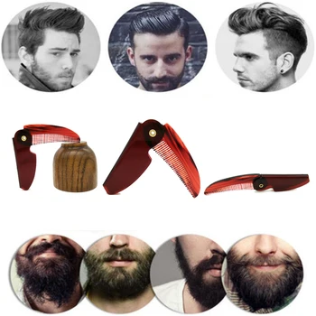 

New Men's dedicated Stainless steel Acetate plastic folding comb set Mini pocket comb beard care tool Eagle mouth type comb