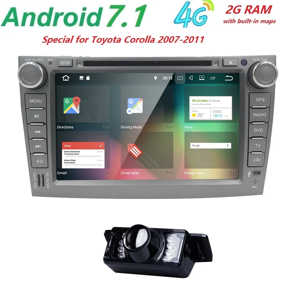 2 din android 7 1 car font b radio b font For Toyota corolla 2007 2008