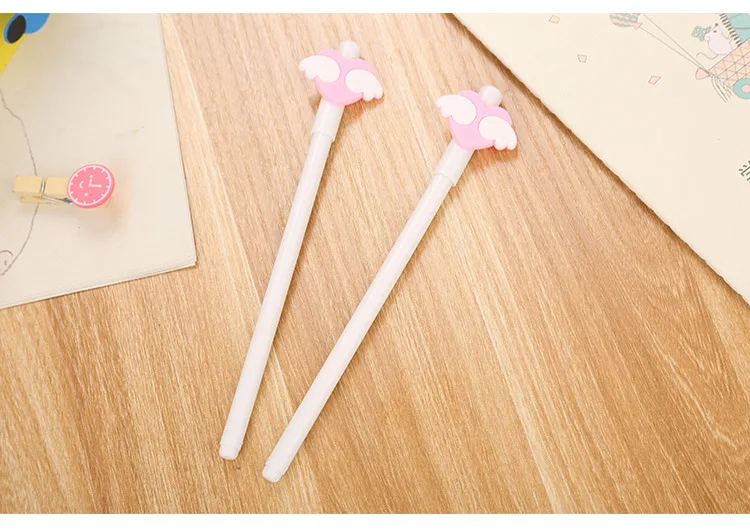 Bonito dos Desenhos Anjo Caneta Neutra Animados Estudantes Amor Aprendizagem Escritório Papelaria Assinatura Kawaii Escola 100 Pçs Asa 4 Canetas de gel