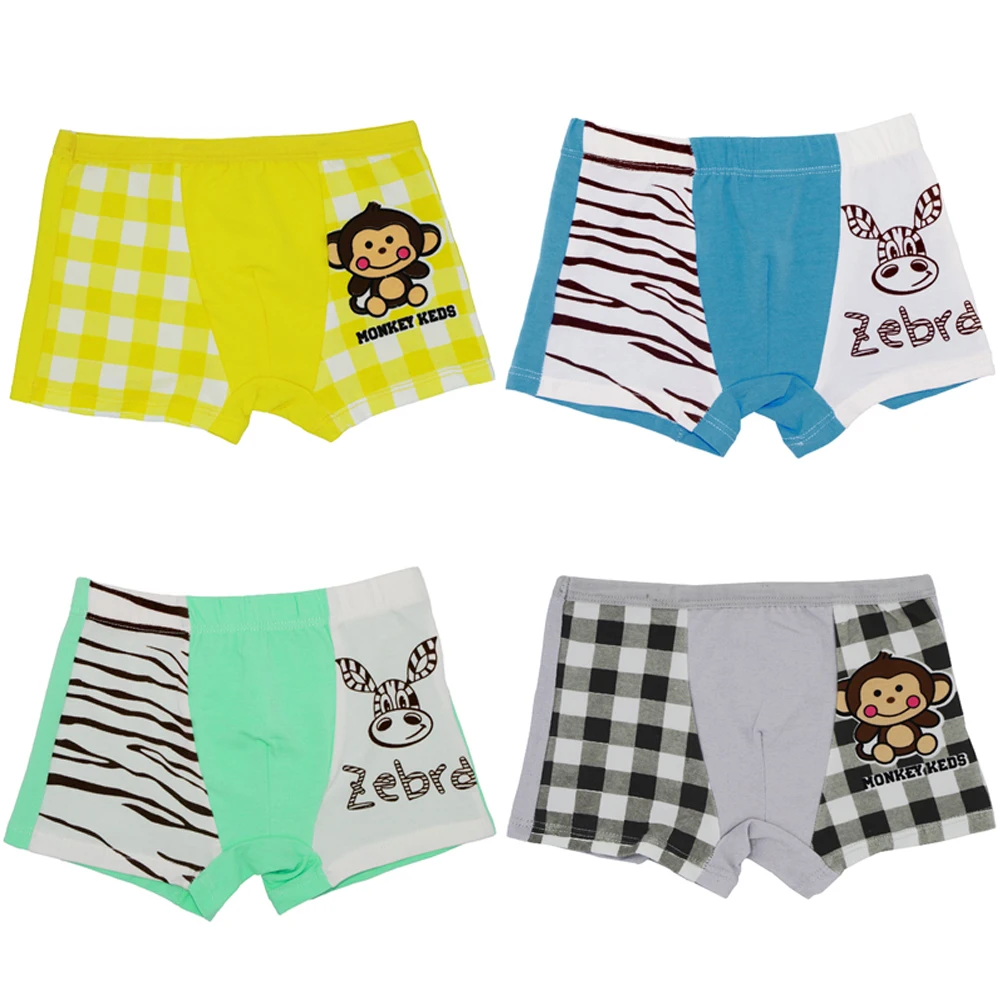 4Pcs/Pack Children's Underwear Baby Boys Girls Boxer Underpants Kids
