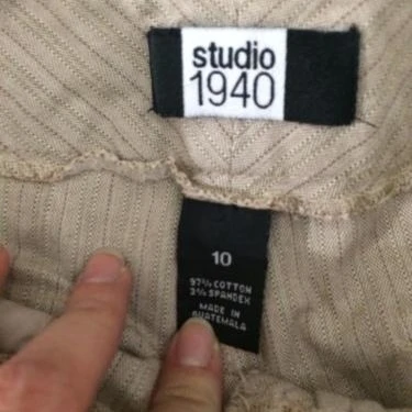 Studio 1940 pants womens size 10 tan stripe cotton blend 32 x 30.5 (4)