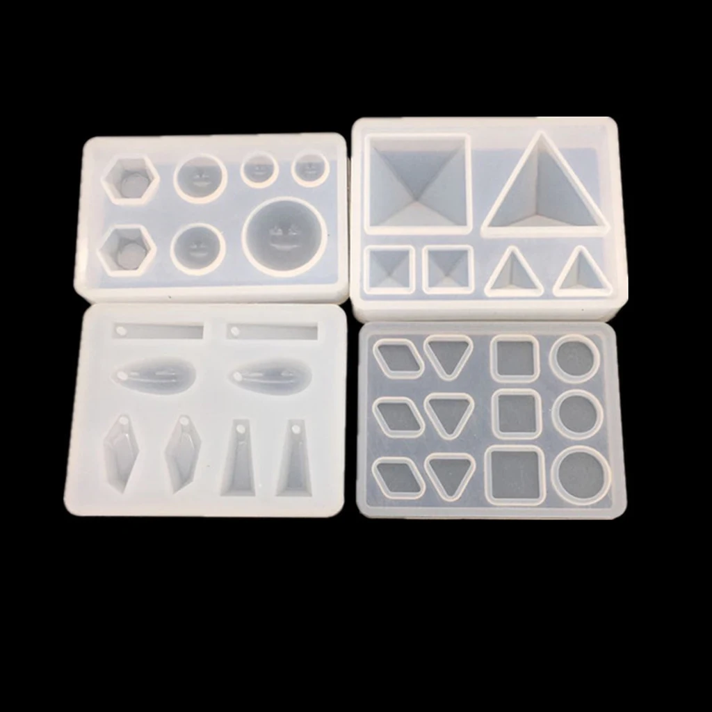 2 Pack Silicone Pendant Mold Geometric Shapes with Hole DIY Jewelry Resin Soap Craft Mould Tool DIY Craft Supplies