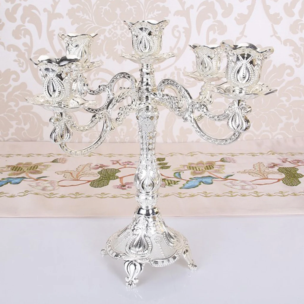 1/3/5 Heads Vintage Desktop Candle Holder Candlestick Candelabra Mood Light Accessories Home Table Dining Decoratons