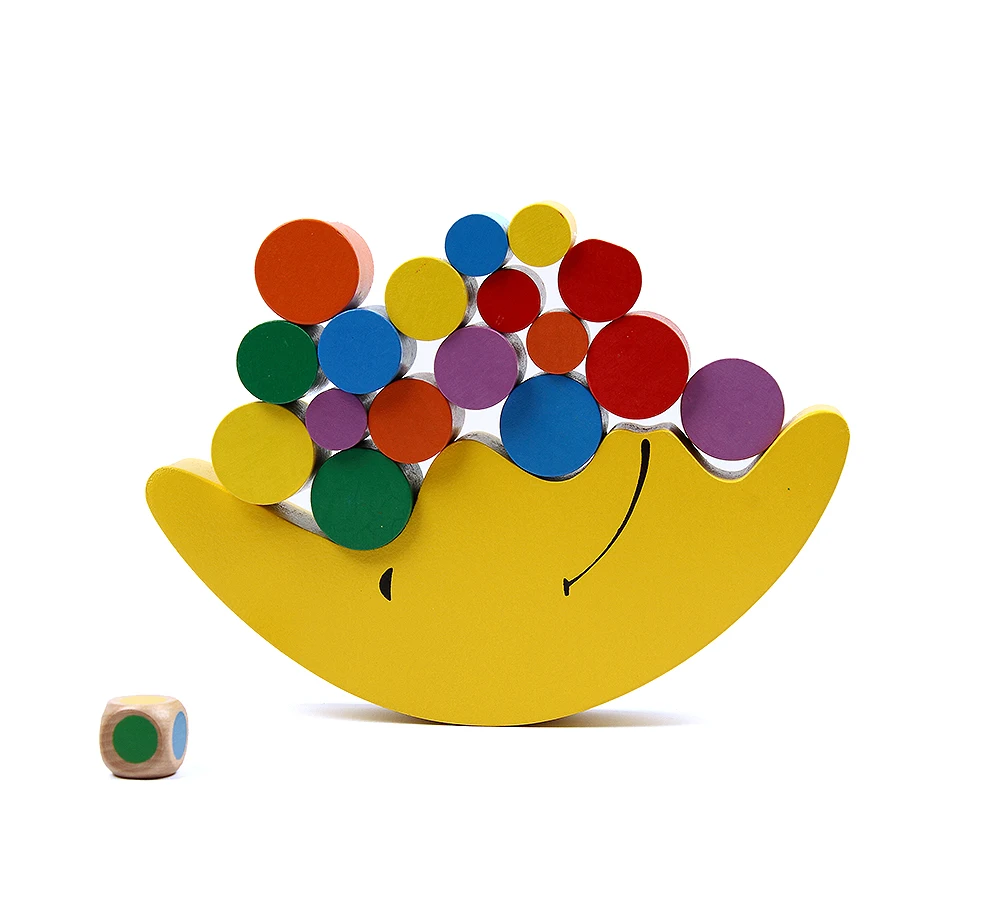 Moon Balancing Frame Baby Early Learning Toy Montessori Teaching Aids Moon Balance Colorful Early Development Wood Blocks Toys
