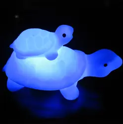 Уникальный дизайн светодиодный матери и ребенка черепахи светодиодный 7-изменение цвета вспышки лампа ночник 1 шт