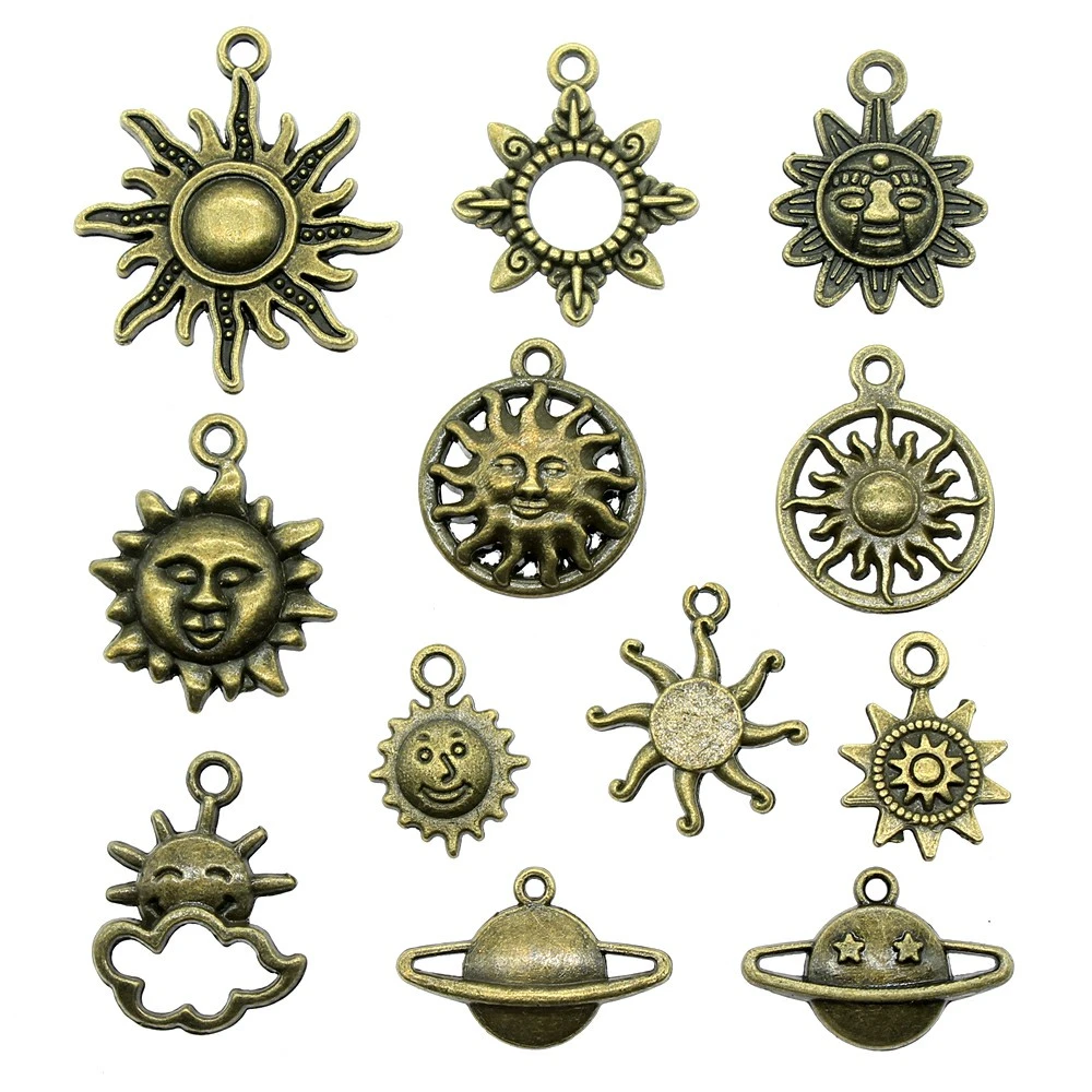 20pcs Charms Sun Antique Bronze Color Sun Charms Pendants Bracelets Vintage Sun Face Charms Wholesale|Charms| - AliExpress