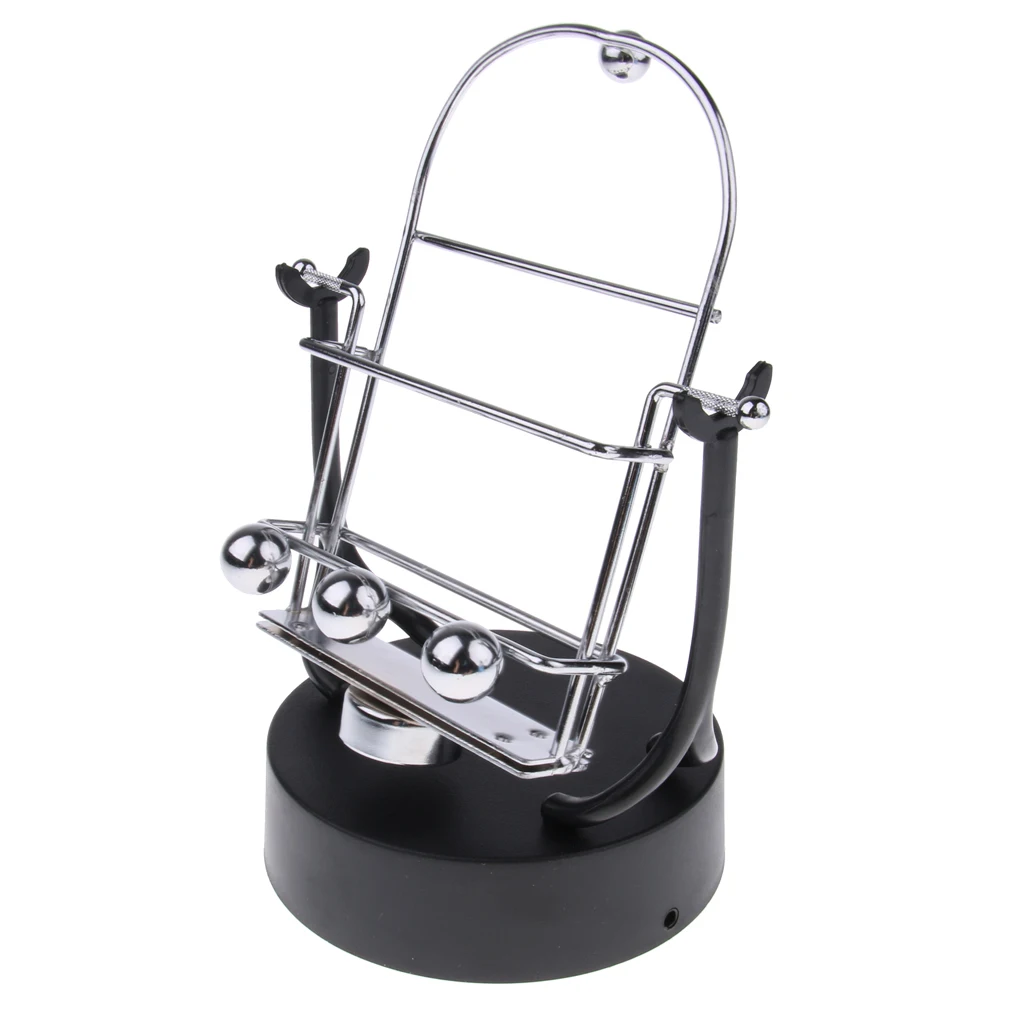 Electric Newton Physics Balancing Ball Pendulum Newton's Cradle Desk Figurine Ornament Perpetual Motion Science Toy Office Decor