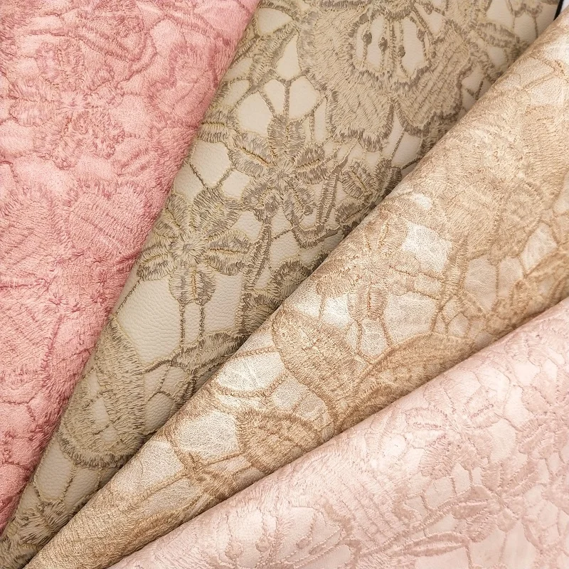 

1PC 21X29CM Synthetic Letaher, Cuero Sintetico Embossed Flowers Leather For Making Bows Accessories 6S24A