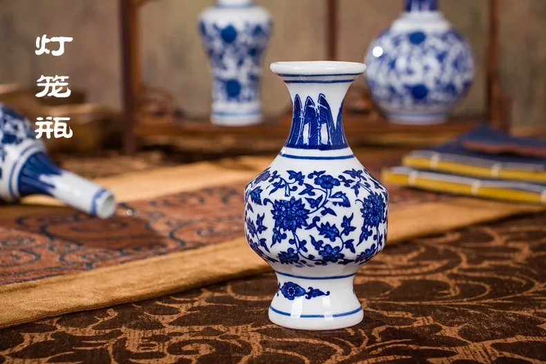 Китайская ваза для цветов для дома Винтаж Синяя и Белая Фарфоровая Ваза керамика для декора; ваза с цветами под старину традиционный D5