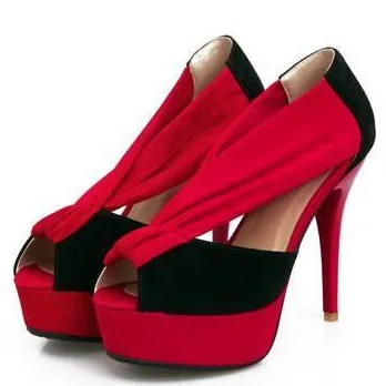 

New Fashion Style Women Pumps Peep Toe Slip-On Thin Heels Platform Pumps Plain Casual Spring / Autumn Shoes Pumps