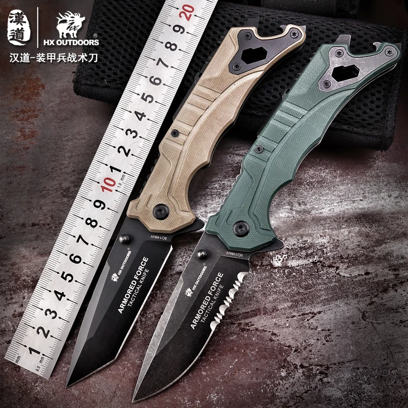 

Folding Tactical knife HX OUTDOORS ZD-024/5A G10 Handle 9Cr14Mov Blade Pocket EDC Outdoor Camping Knife Survival Hand Tools