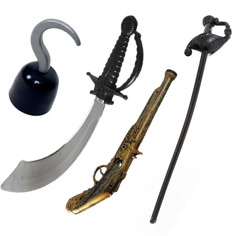 

Halloween Props Kids Pirates Cosplay Toys Plastic Guns Old Gold Children Plastic Pirates Knife Toy with No Function Toy Guns