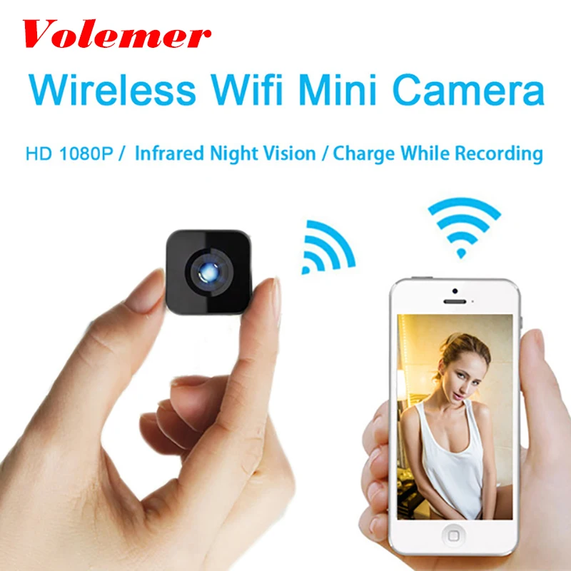 Volemer Wifi mini camera 1080P Wide Angle Night Version Security Camcorder Voice Recording APP Control DV camera IP Mini Camcord (1)