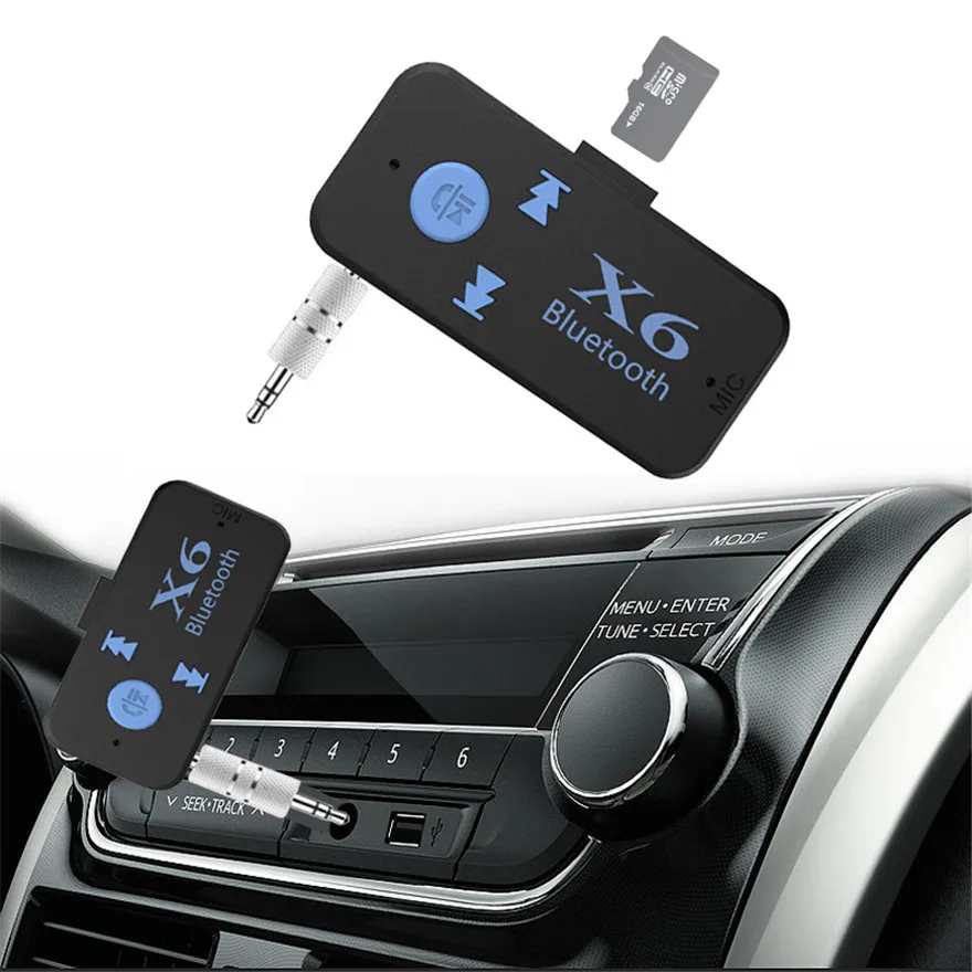 500 шт. X6 4 2 EDR Bluetooth в Aux аудио приемник адаптер 3 5 мм гарнитура автомобильный