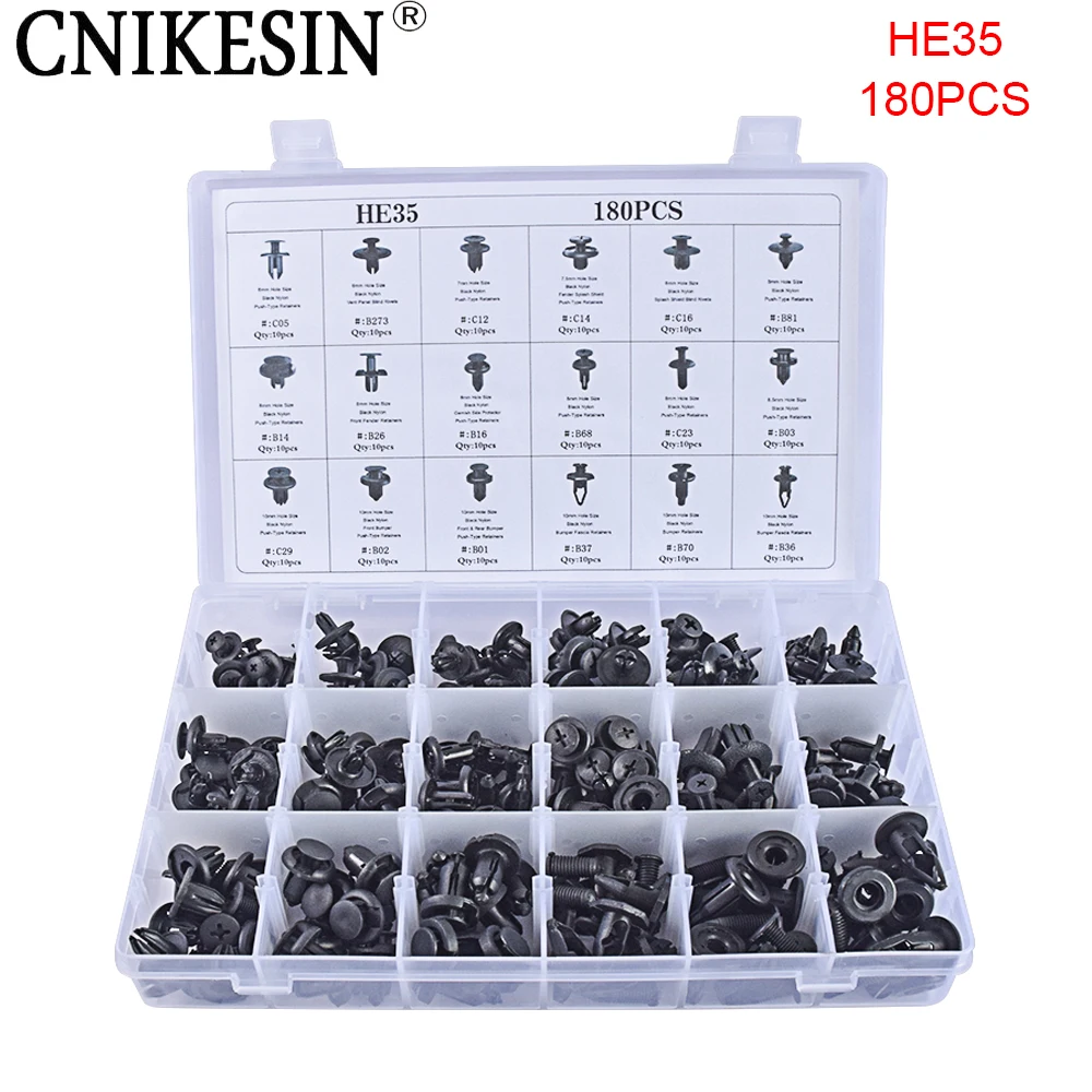 CNIKESIN180PCS Car Fastener Clips and Removal Repair Tool Push Type