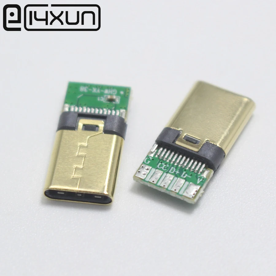 

4pcs DIY OTG USB-3.1 5Pin Welding Male Plug USB 3.1 Type C Connector with PCB Board Gold-plated Terminal for Android