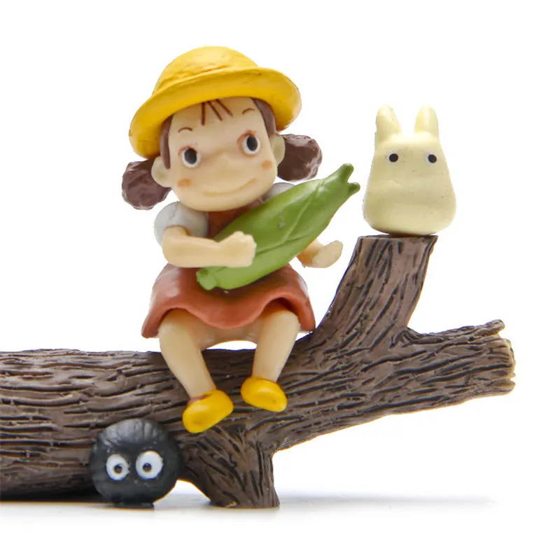 

3 Pcs/set Cartoon Hayao Miyazaki My Neighbor Totoro Dolls May Corn Chibi Action Figures Toys Micro Landscape for Decorations