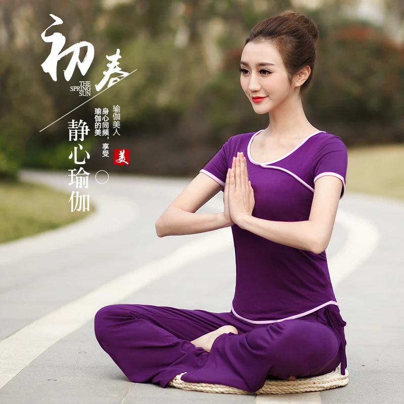 

Women Running Jogging Gym Workout Clothing Fitness Training Yoga Sport T-shirt + Pants Suit Dance Sports Wear For Woman Yoga