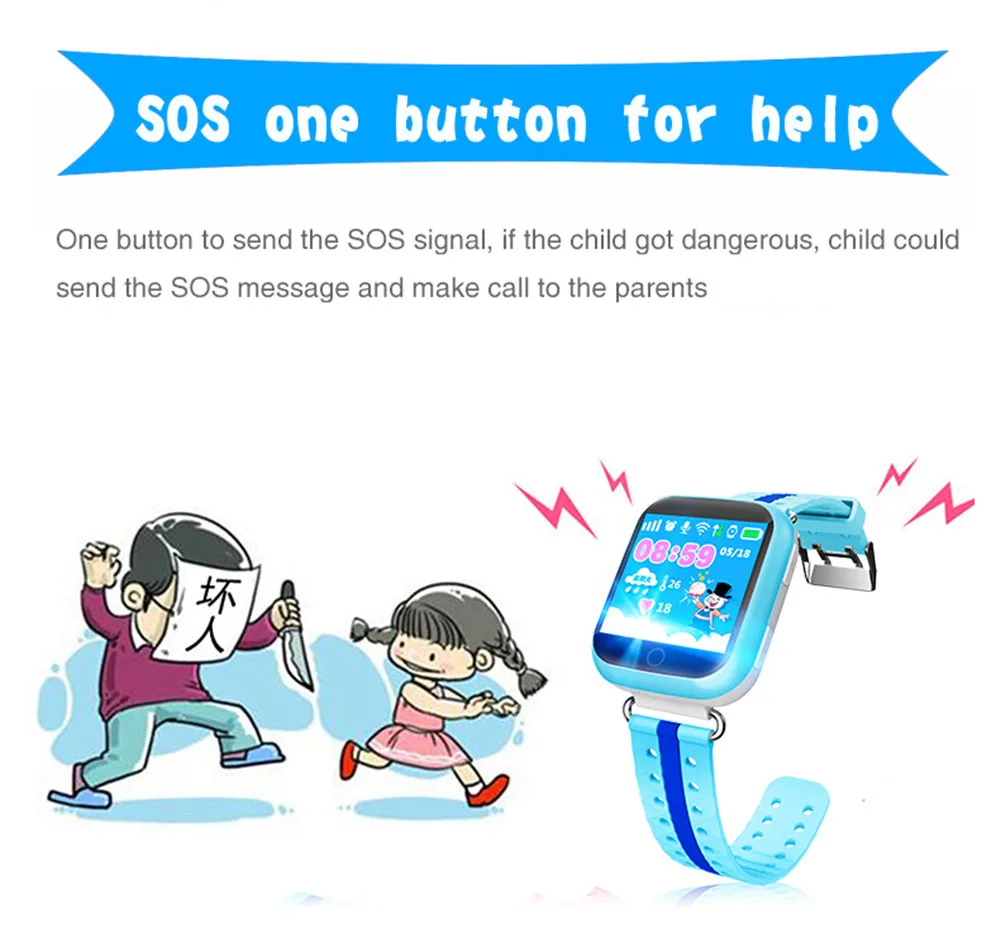 Умные часы с gps дистанционным монитором и Wi-Fi, 1,54 дюйма, сенсорный экран, устройство определения местоположения SOS, цифровые наручные часы для детей