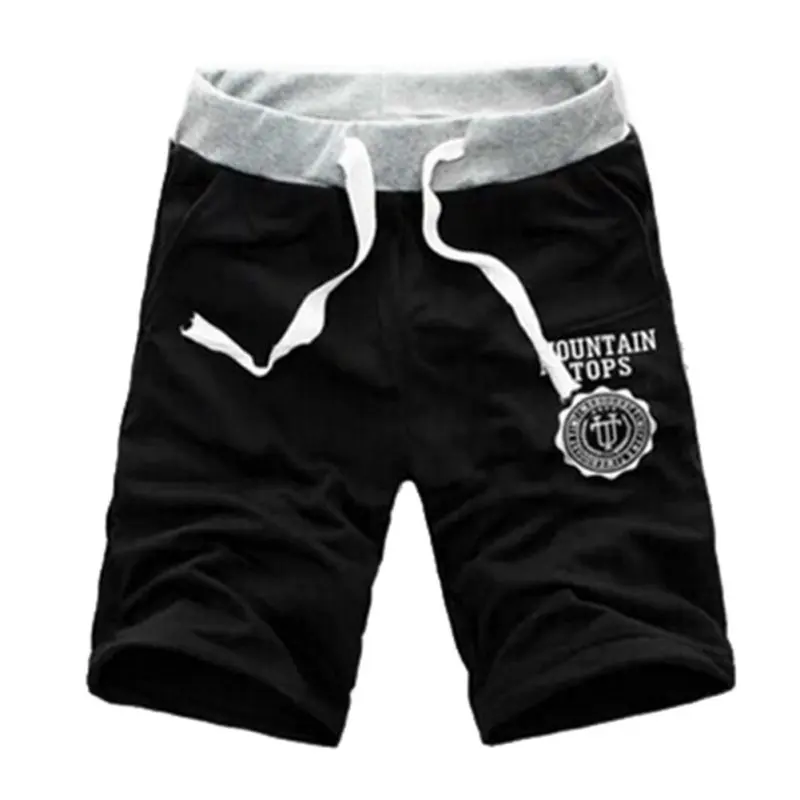 Men's Slim Short Trousers Casual Jogger Mens Gray Black Cotton Sweatpants Fitness Workout Shorts Homme M-XXXL