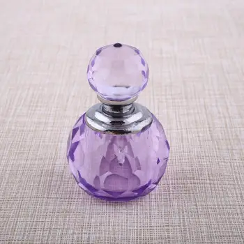 

Mini Crystal Purple Refillable Bottles Empty Bottles Lavender Cut Perfume Glass Bottle Refillable Container