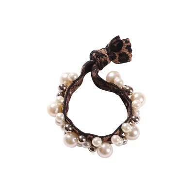 Net red explosion type leopard print hair accessories Korean smile face acrylic square beads ring |